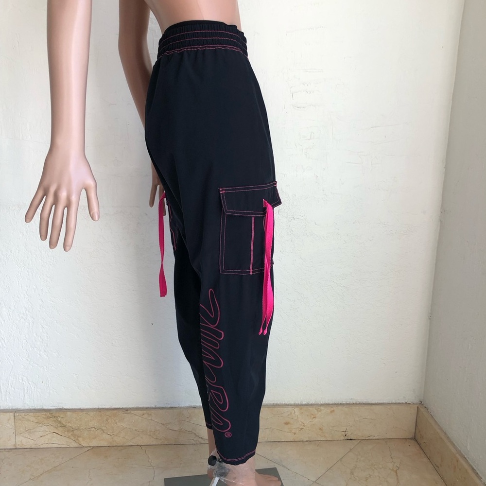 Zumba Fitness Dance Black Pants Logo Monogram Cargo Sweatpants Women’s Size L